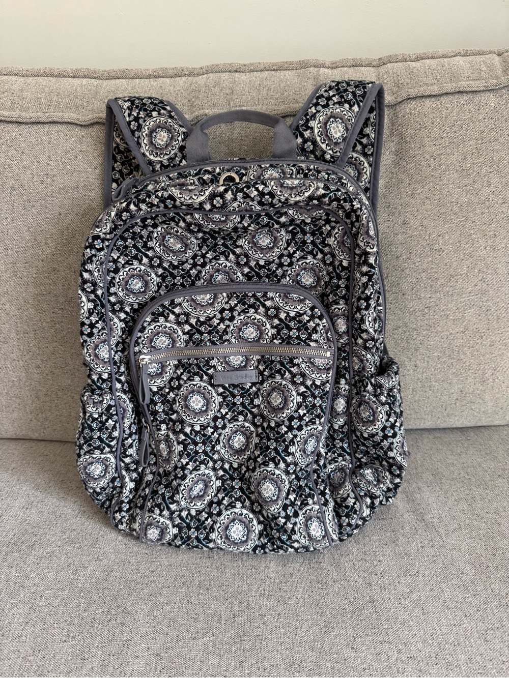Vera Bradley Quilted Medallion Backpack - Gray/Black